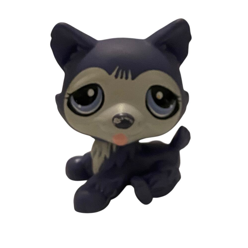 Hasbro Littlest Pet Shop # 785 Husky Dog Brown Blue LPS